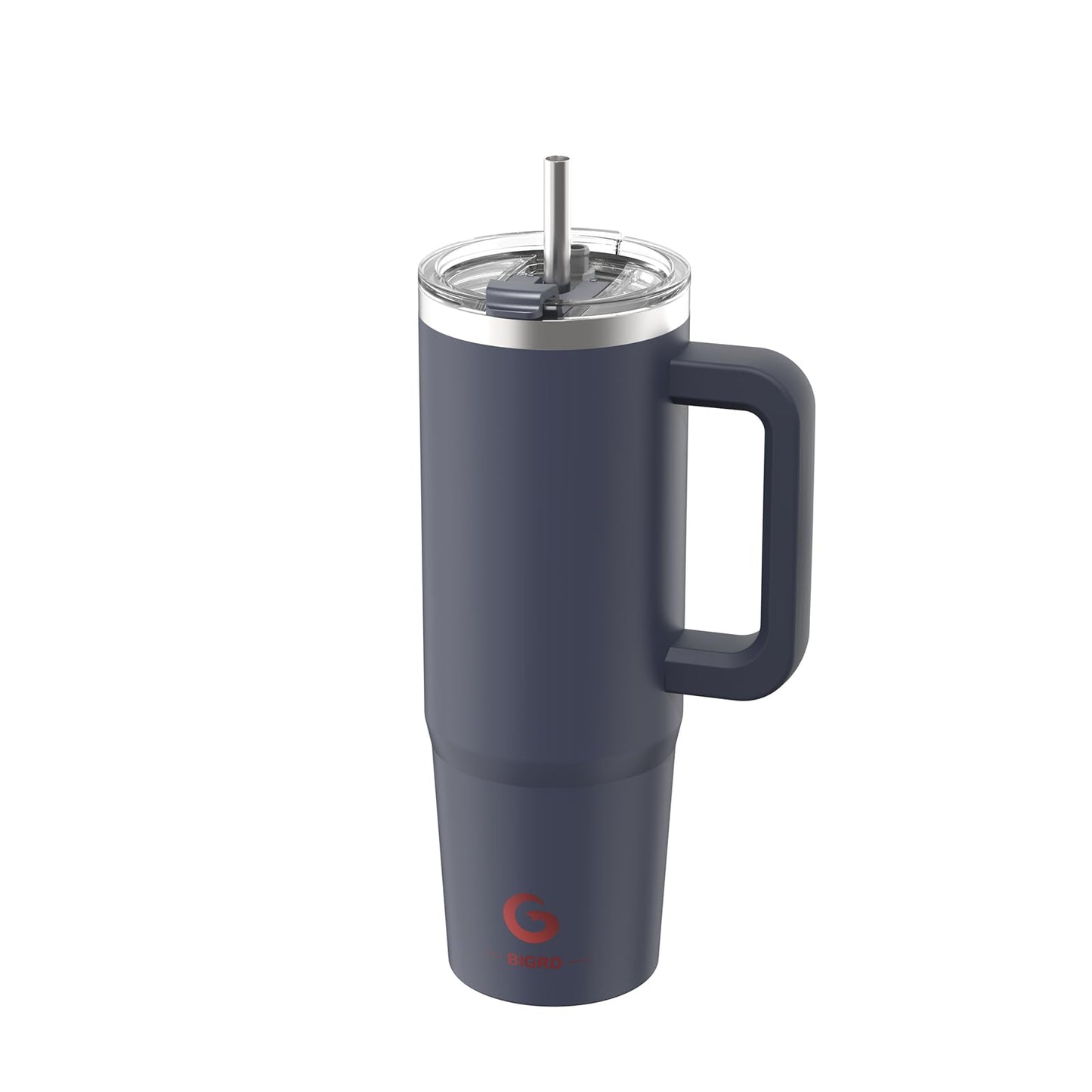 BIGRD 40oz Stainless Steel Vacuum Insulated Thermos Cup, Double Walled, Leak-proof, with Straws and Locking Lid, BPA Free, Coffee Cup for Hot and Cold Purple,Blue