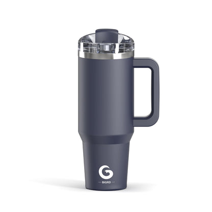 BIGRD 40oz Stainless Steel Vacuum Insulated Thermos Cup, Double Walled, Leak-proof, with Straws and Locking Lid, BPA Free, Coffee Cup for Hot and Cold Purple,Blue
