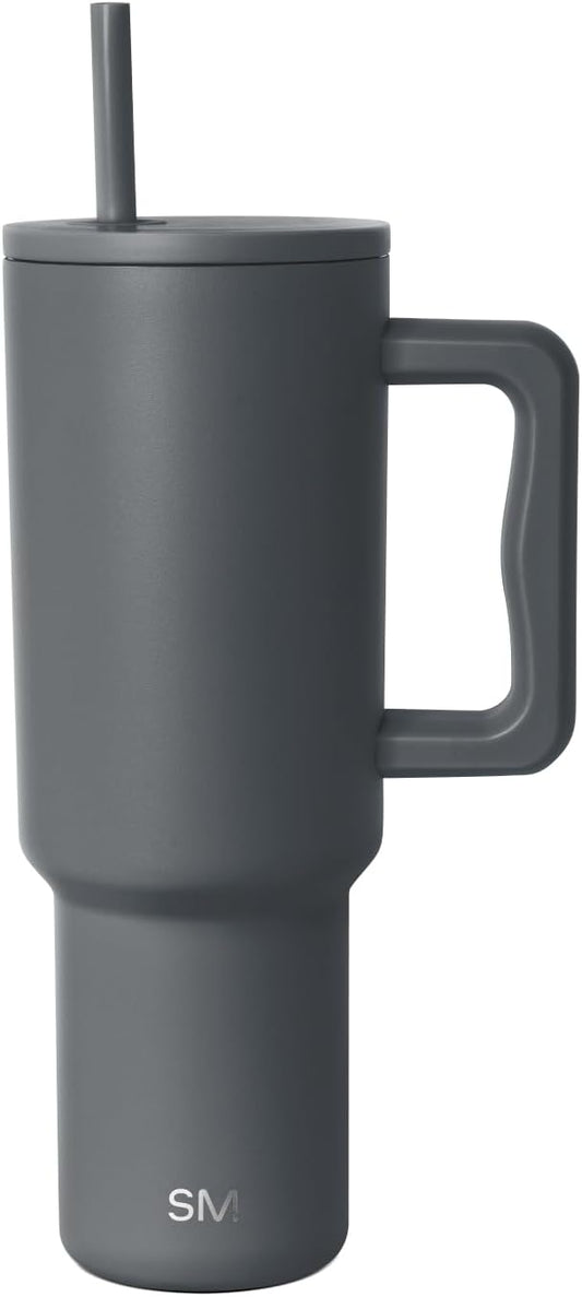 Simple Modern 44 oz Tumbler with Handle and Straw Lid | Reusable Insulated Stainless Steel Travel Mug Water Bottle Cup | Gifts for Men, Women, Mom, Dad | Trek Collection | 4 oz | Graphite
