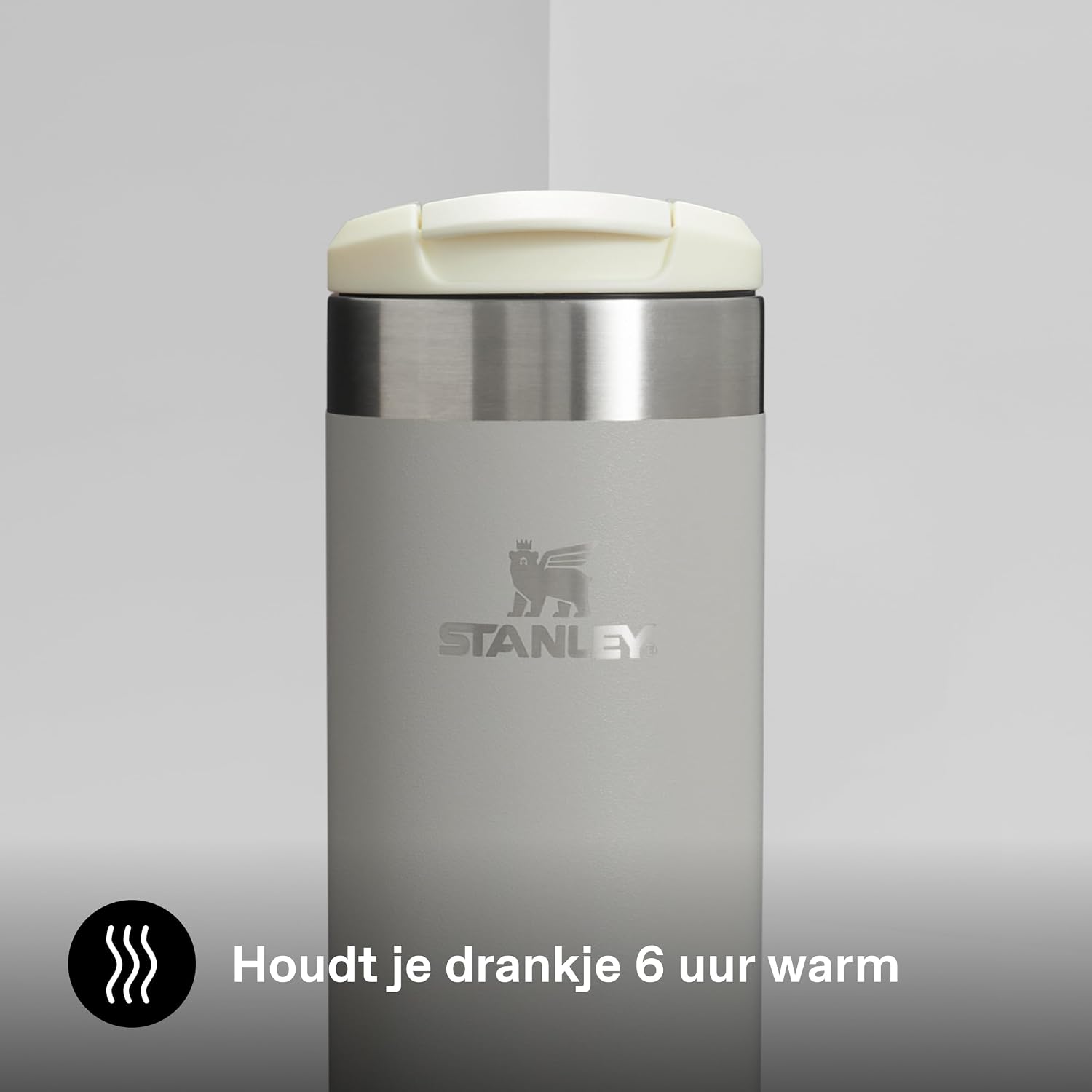 Stanley Aerolight Transit Thermos Cup 0.35L - Keeps Hot for 4 Hours - Cold for 6 Hours - Dishwasher Safe - Leakproof - Suitable for Cup Holder in Car - Thermos Coffee Cup - Ash