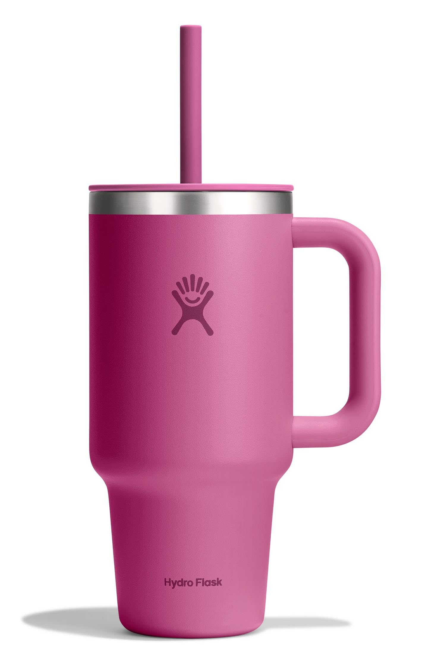 Hydro Flask - Travel Tumbler 1230 ml (40 oz) with lockable reed lid - Stainless steel - Double wall vacuum insulated - Splash proof lid - BPA free - Black