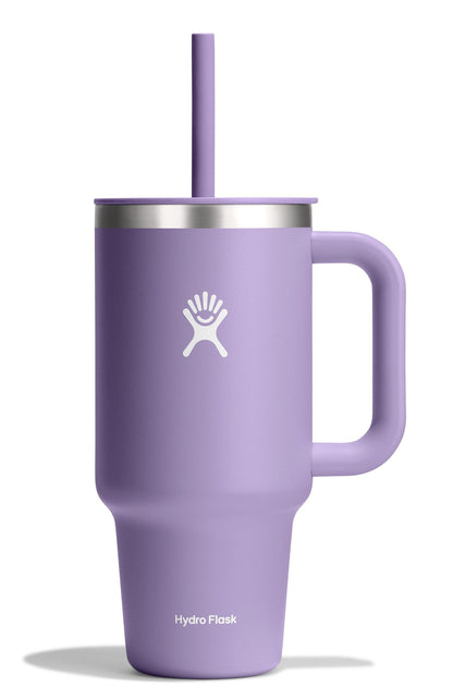 Hydro Flask - Travel Tumbler 1230 ml (40 oz) with lockable reed lid - Stainless steel - Double wall vacuum insulated - Splash proof lid - BPA free - Black