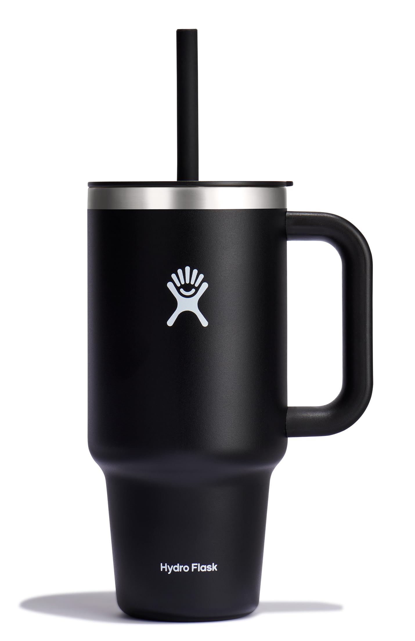 Hydro Flask - Travel Tumbler 1230 ml (40 oz) with lockable reed lid - Stainless steel - Double wall vacuum insulated - Splash proof lid - BPA free - Black