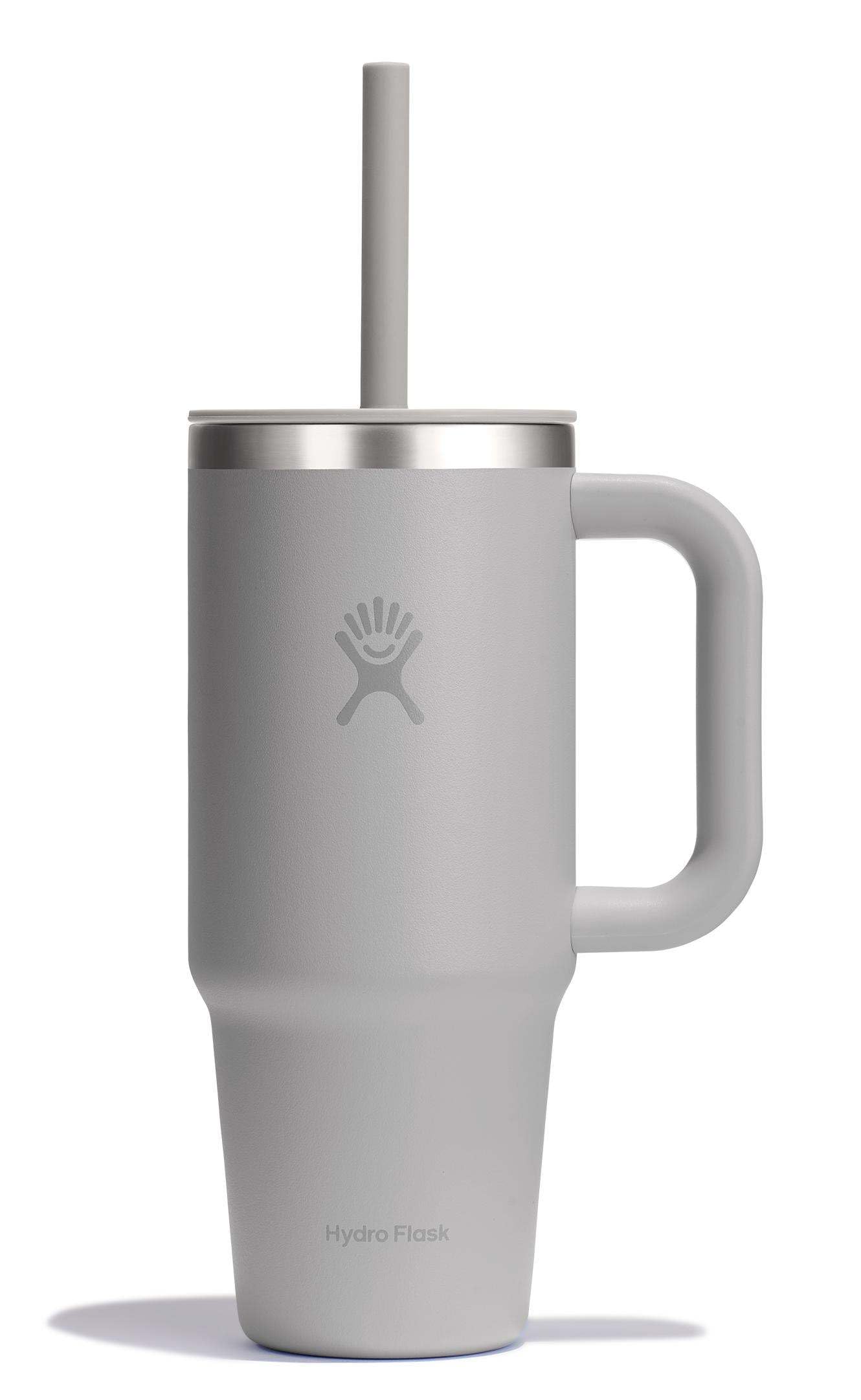 Hydro Flask - Travel Tumbler 1230 ml (40 oz) with lockable reed lid - Stainless steel - Double wall vacuum insulated - Splash proof lid - BPA free - Black
