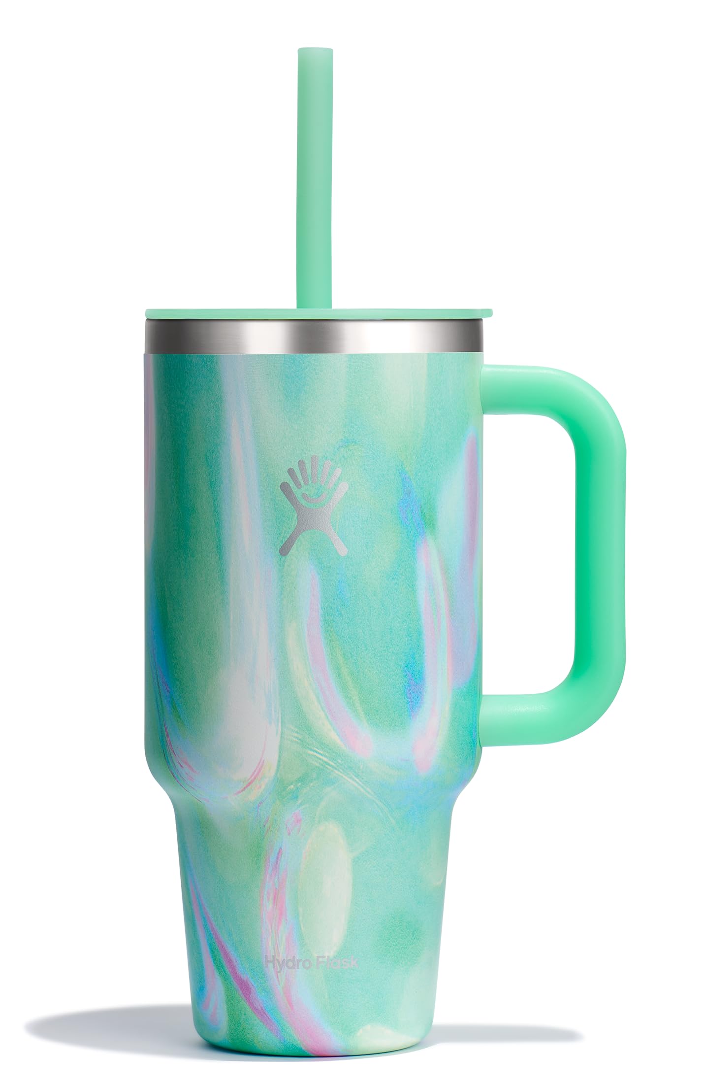 Hydro Flask - Travel Tumbler 1230 ml (40 oz) with lockable reed lid - Stainless steel - Double wall vacuum insulated - Splash proof lid - BPA free - Black