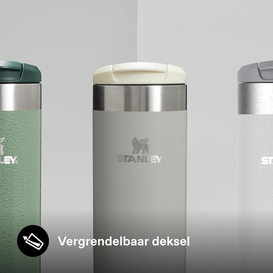 Stanley Aerolight Transit Thermos Cup 0.35L - Keeps Hot for 4 Hours - Cold for 6 Hours - Dishwasher Safe - Leakproof - Suitable for Cup Holder in Car - Thermos Coffee Cup - Ash